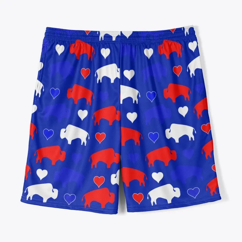 Buffalo Hearts Red White Blue